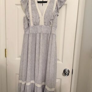 Lavender and Cream Maxi Dress